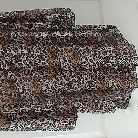 Jordan Taylor V Neck Leopard Print Long sleeve Beach Cover up M - Picture 8 of 10
